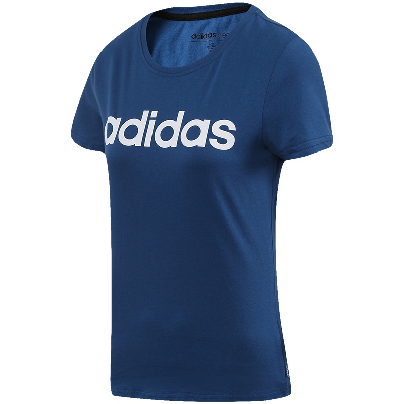 【自营】adidas阿迪达斯NEO女服装短袖T恤运动服CD4666 M CD4666海际蓝+白
