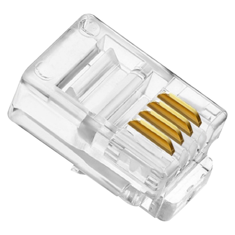 伟博智威 WB4C-100 电话水晶头 6P4C 4芯电话线接头 RJ11语音电话线水晶头 100个/盒