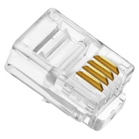 伟博智威 WB4C-100 电话水晶头 6P4C 4芯电话线接头 RJ11语音电话线水晶头 100个/盒