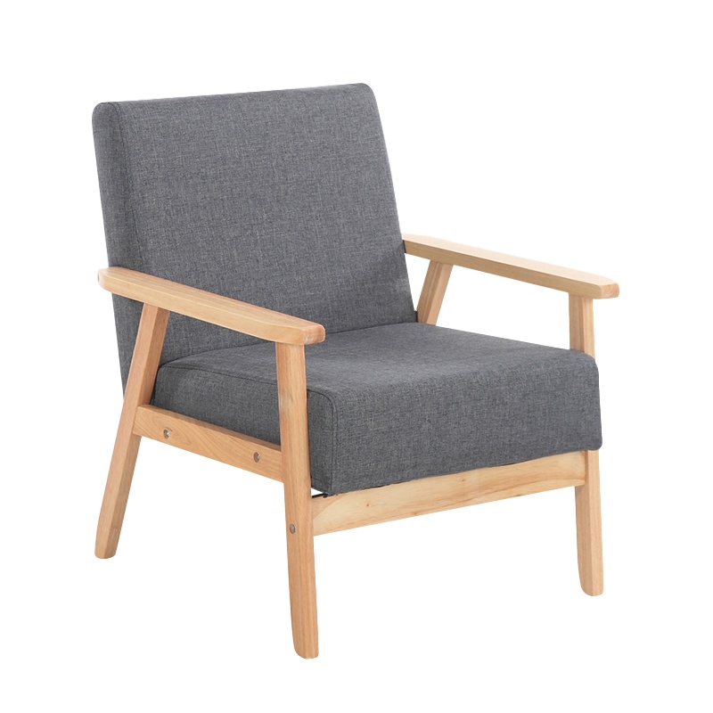 逐鹿中原沙发 布艺小户型阳台沙发 实木扶手沙发 颜色可选 WH-717单人沙发