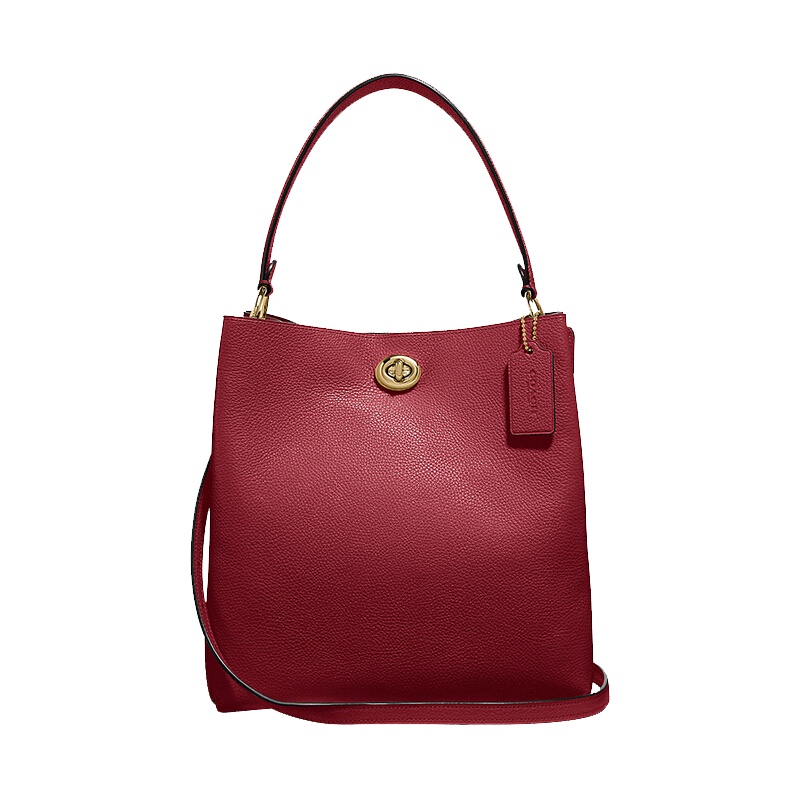 蔻驰 COACH 2020春夏款 奢侈品 女士专柜款CHARLIE系列中号水桶包深红色皮质 55200 GDDPR