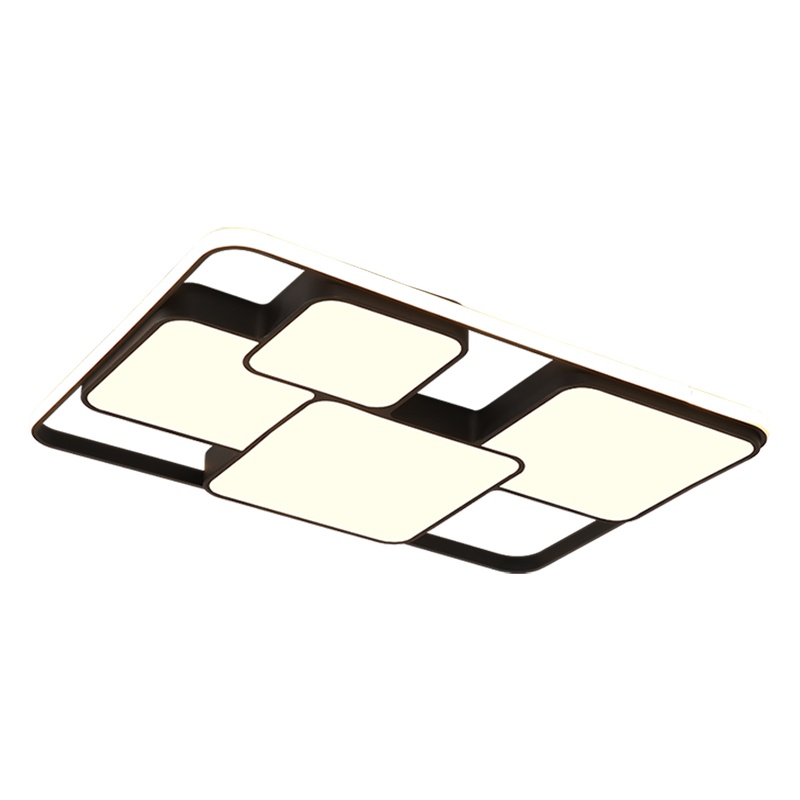 七只蚂蚁 简约现代吸顶灯北欧吸顶灯卧室灯北欧灯具客厅灯客厅灯大灯长方形简约现代家用大气黑色遥控室内灯饰led吸顶灯JH