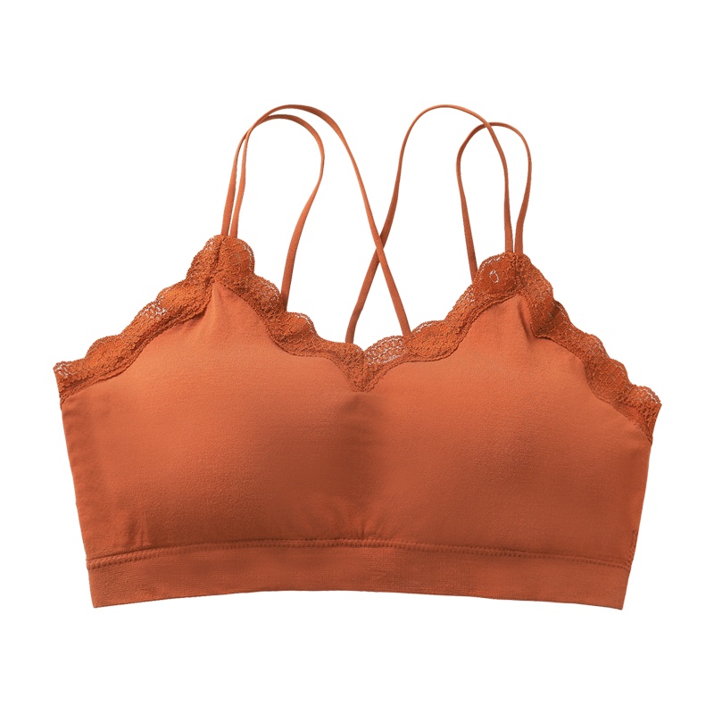 俞兆林美背抹胸内衣女蕾丝无钢圈弹力交叉肩带性感女士文胸