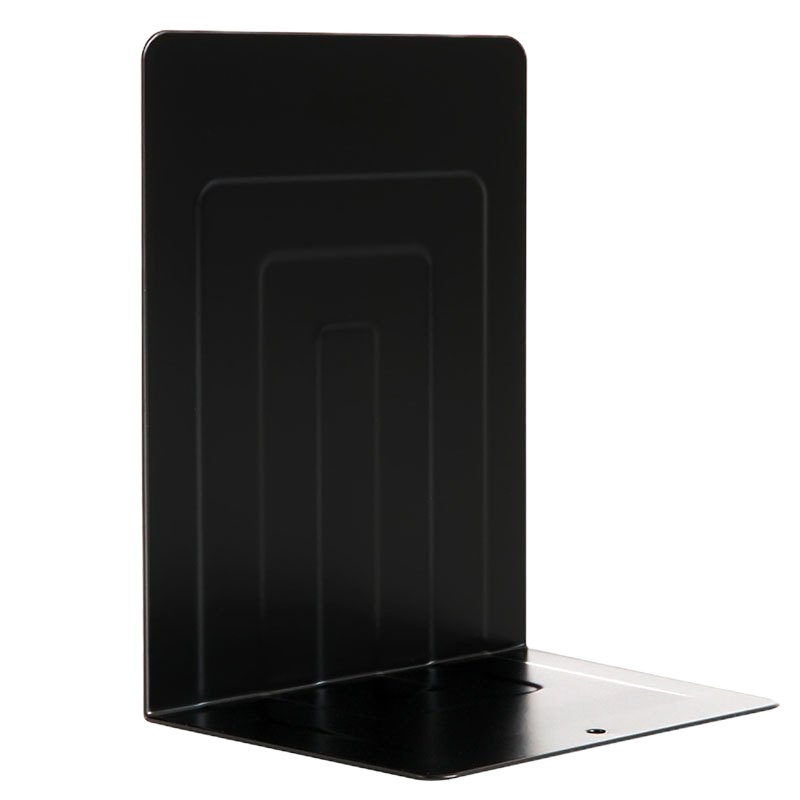 得力(deli)7英寸(高17cm)金属无缝铁书立架 办公书靠2片/付 办公用品 黑色9264 宁选