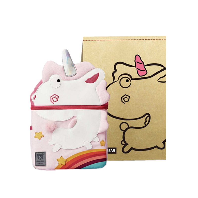 杯具熊(BEDDYBEAR)开学季新款杯具熊幼儿园书包男童女童宝宝麋鹿卡通学前班儿童学生双肩背包-独角兽