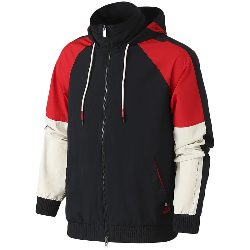 NIKE男装夹克时尚撞色拼接连帽防风篮球休闲运动服AJ3458