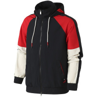 NIKE男装夹克时尚撞色拼接连帽防风篮球休闲运动服AJ3458