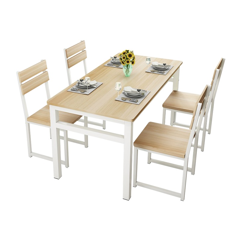 创世人 餐桌椅组合小户型简约现代长方形商用快餐饭店家用吃饭桌简易4人6人桌椅(颜色备注/椅子单拍)