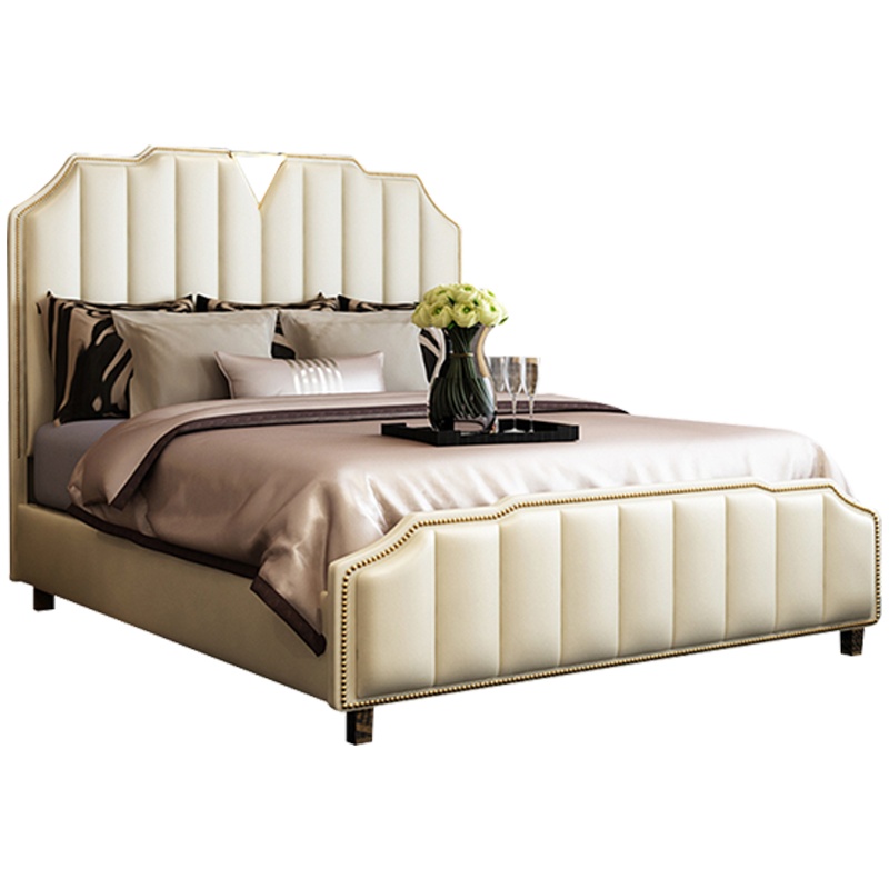 三圣 轻奢主卧室双人皮床简约现代1.8米皮床软包储物婚床