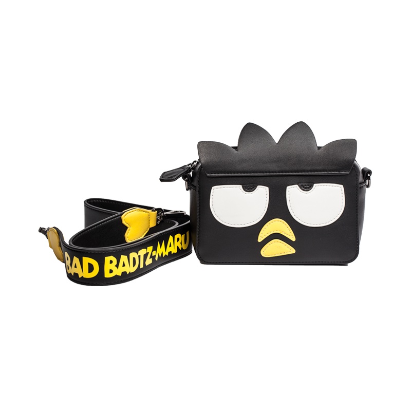 HELLO KITTY 酷企鹅撞色防水牛津布单肩斜挎包 黑色