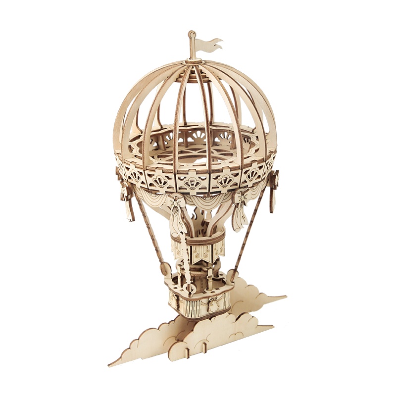 若态若来拼图立体3d模型成年木质拼装减压diy手工生日礼物玩具 云·上—热气球