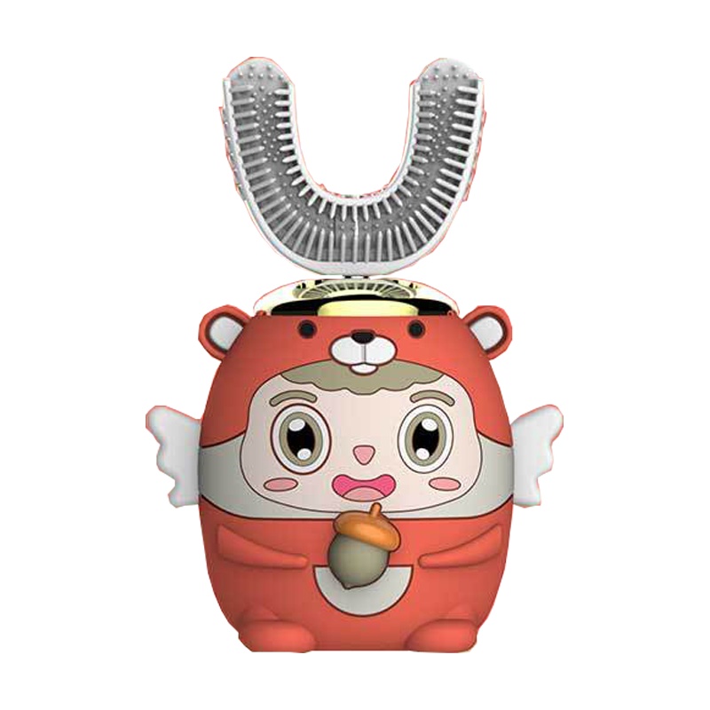 worms儿童牙刷u形电动宝宝刷牙神器婴幼儿自动声波2-6-14岁U型充电式 小松鼠 基础版(2-14岁通用)