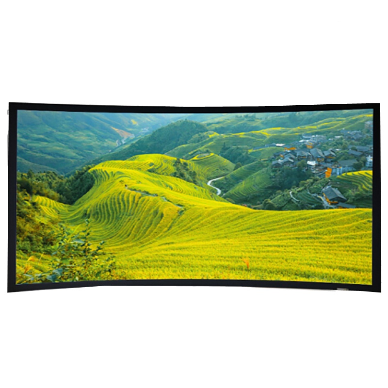 经科JK弧形画框幕布无边框H3-LLR/CW2长焦抗光幕80寸16:9投影幕布1.0倍增益