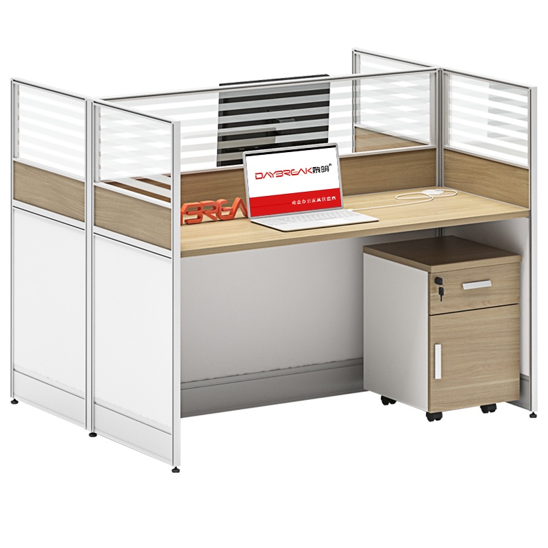 对坐两人位办公桌椅组合 卡座屏风双人职员工位 1.4米对坐两人位办公桌+2把椅子