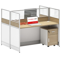 对坐两人位办公桌椅组合 卡座屏风双人职员工位 1.4米对坐两人位办公桌+2把椅子