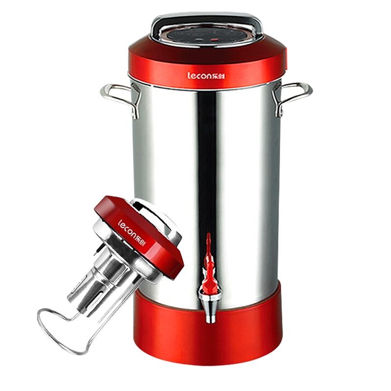 乐创(lecon)豆浆机商用现磨全自动大容量磨浆机打浆机加热免滤五谷米糊料理机干湿两用早餐店商业家用 20L全钢机头