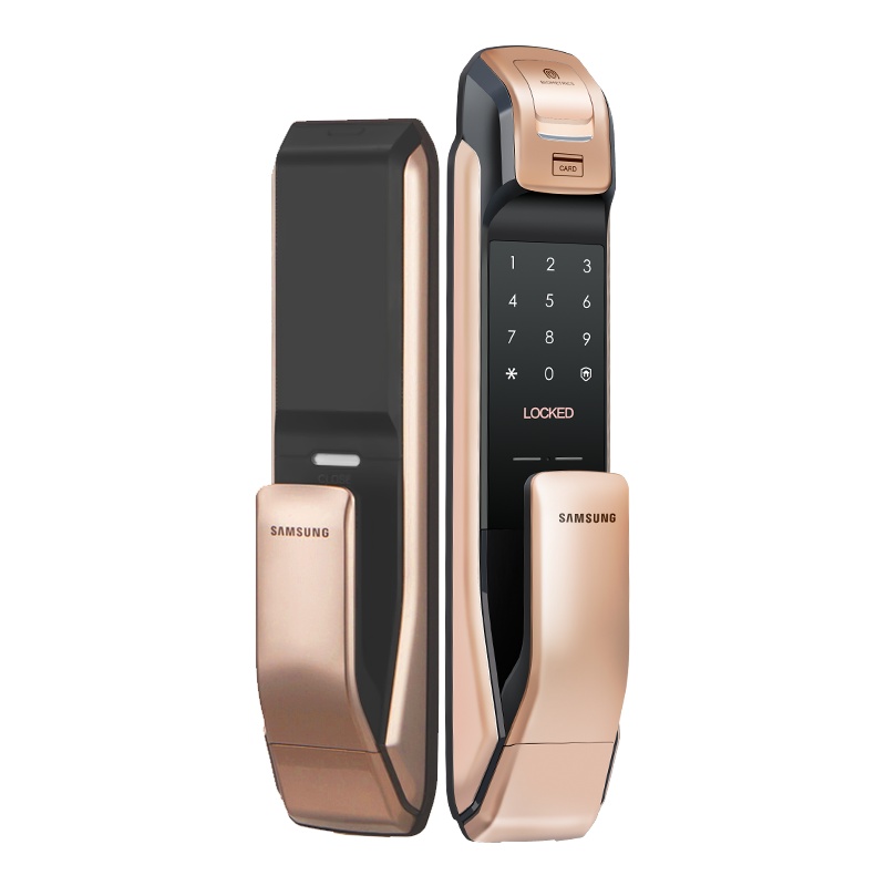 三星(SAMSUNG)指纹锁SHP-DP728家用防盗指纹密码电子锁 流光银