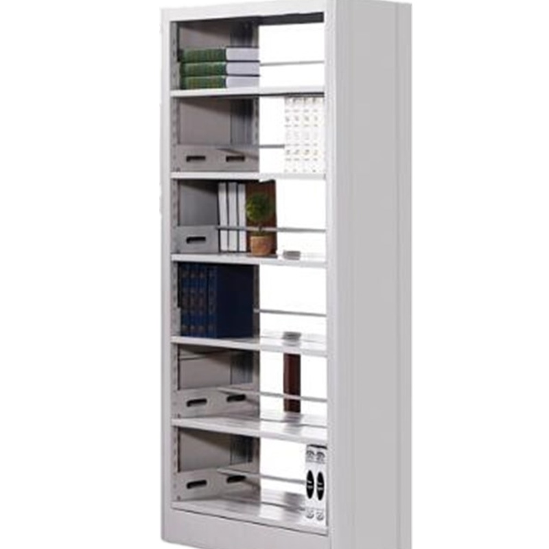 丰甲钢制书架学校图书馆阅览室双面资料架一列一组六层