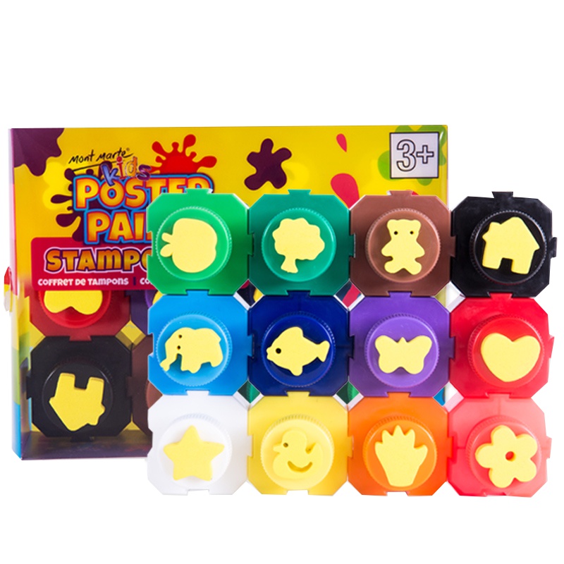 蒙玛特12色18ML积木瓶广告画颜料套装