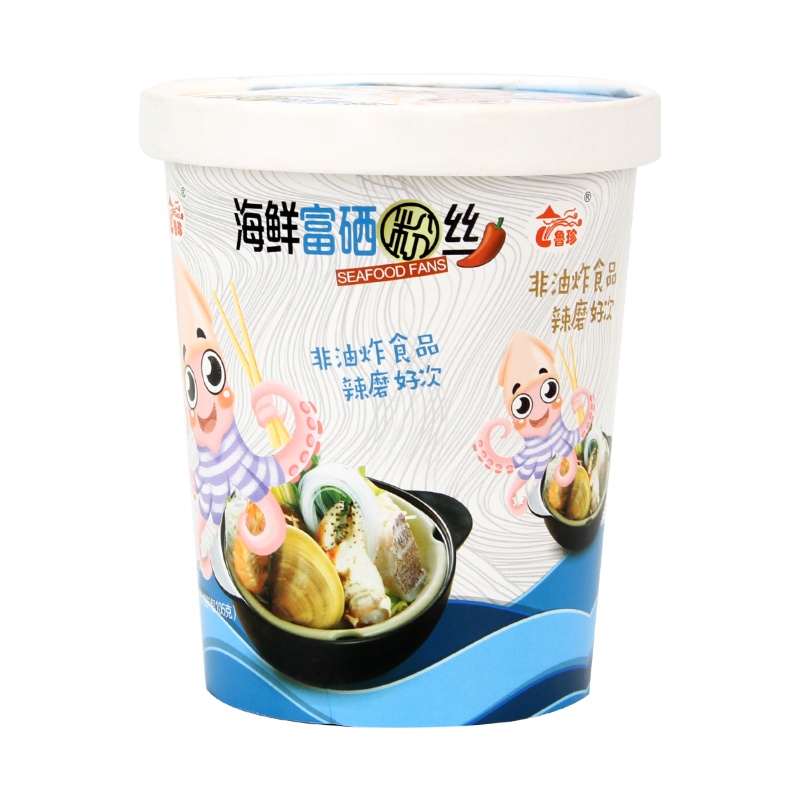 鲁珍 粉大侠富硒海鲜粉丝156g*3桶 杯装方便速食 海鲜汤大虾粉丝鱼丸扇贝花蛤