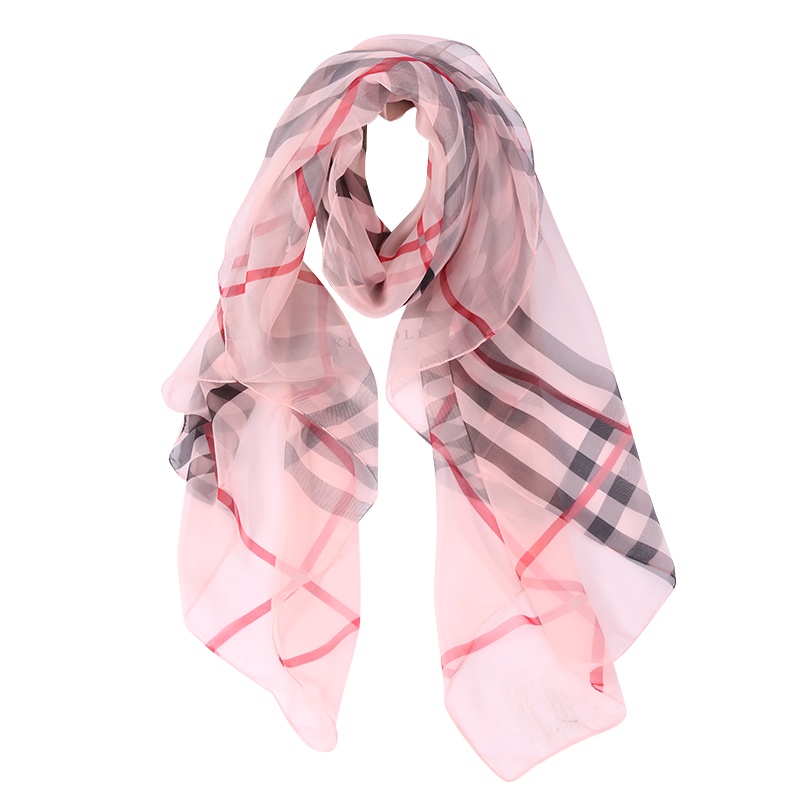 WILLIAM&KATE英伦风经典格子丝滑柔肤拼色纱巾均码