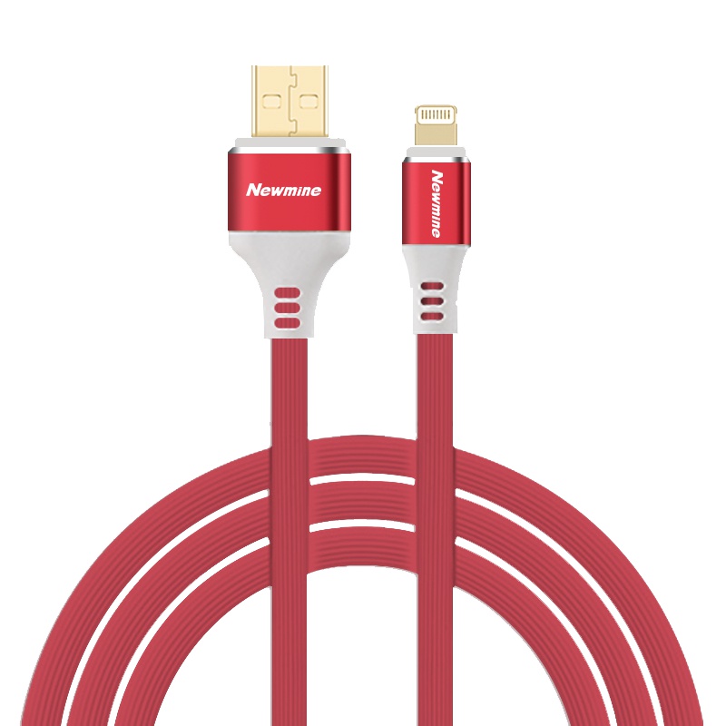 纽曼(Newmine)苹果连接线USB2.0 CWP5红色 3A快充 苹果设备通用 线长1.0米 TPE材质镀锡铜丝线材