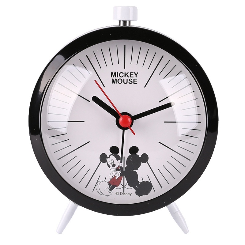 迪士尼(DISNEY)闹钟儿童闹钟男孩静音床头钟米奇小男童简约音乐座钟时尚夜灯懒人钟青少年石英钟