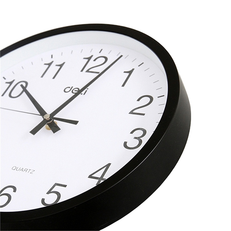 得力9006挂钟(黑)(只)37CM(14.5寸)