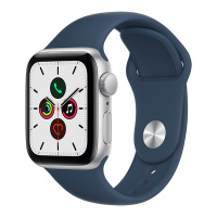 MKRY3CH/A Apple Watch SE 44毫米 GPS+蜂窝版 银色铝金属表壳深邃蓝色运动型表带