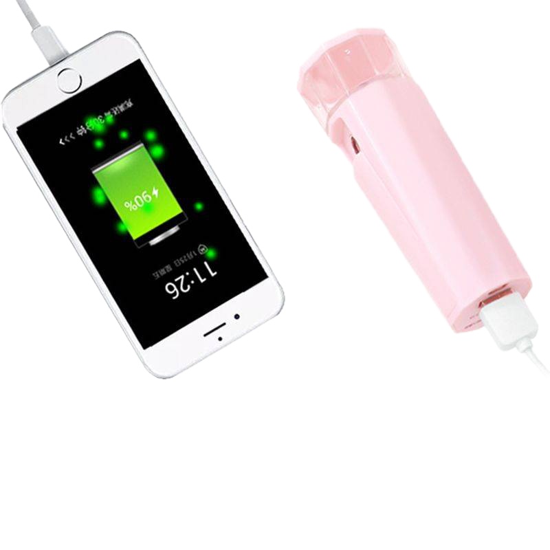 冷喷美容补水仪USB充电宝手持纳米蒸脸喷雾仪负离子香薰加湿器 珍珠白