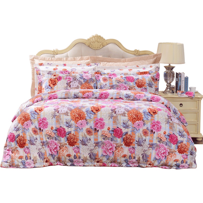 富安娜(FUANNA)家纺 纯棉床品套件四件套全棉磨毛套件