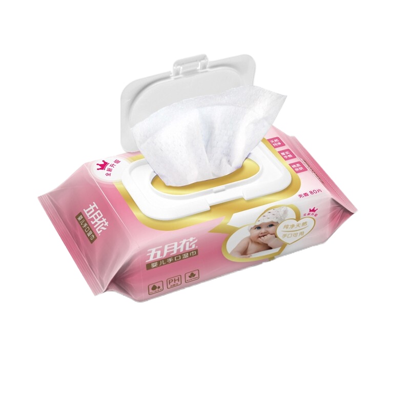 五月花MayFlower湿巾婴儿手口可用80片×3包便捷抽取式湿纸巾