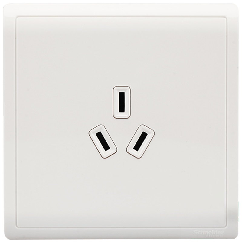 施耐德电气（Schneider Electric） 一位三极三孔 墙壁开关电源插座 10A 丰尚 白色