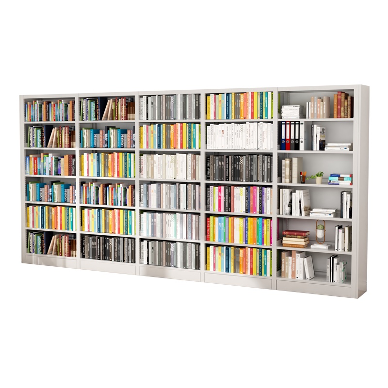 臻远6层钢制书架 单面一列五组白色