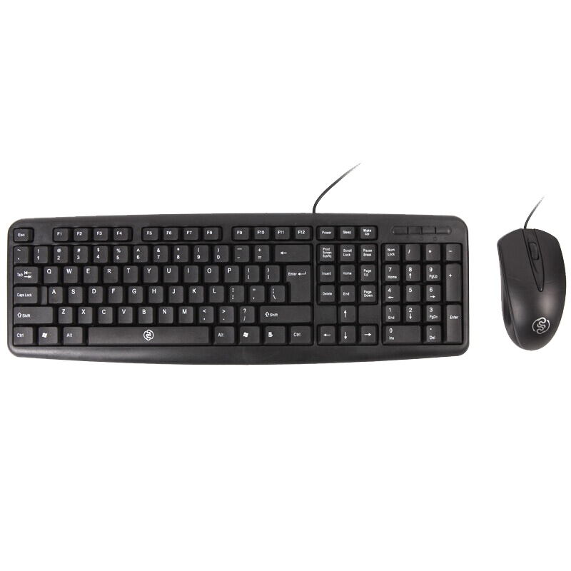 灵蛇 键盘鼠标套装 办公键盘鼠标套装 有线双USB接口办公键鼠套装 MK200黑色