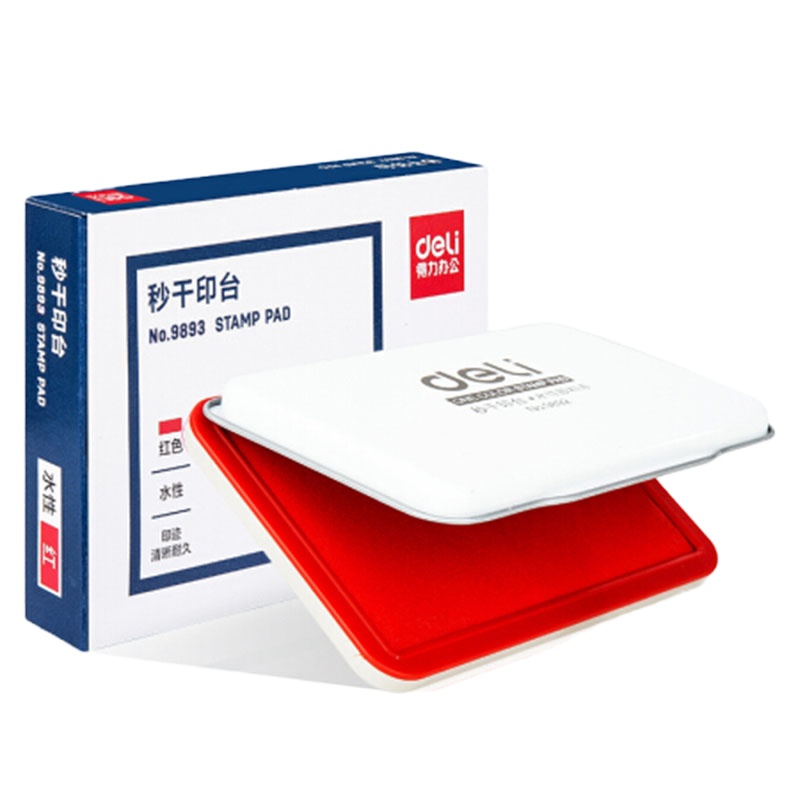 得力(deli) 9893 方型快干印台 红色