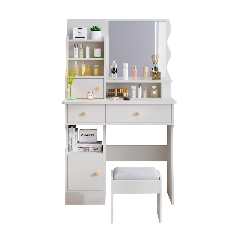 艺可恩梳妆台卧室现代简约小型家用化妆台收纳柜一体网红租房简易化妆桌