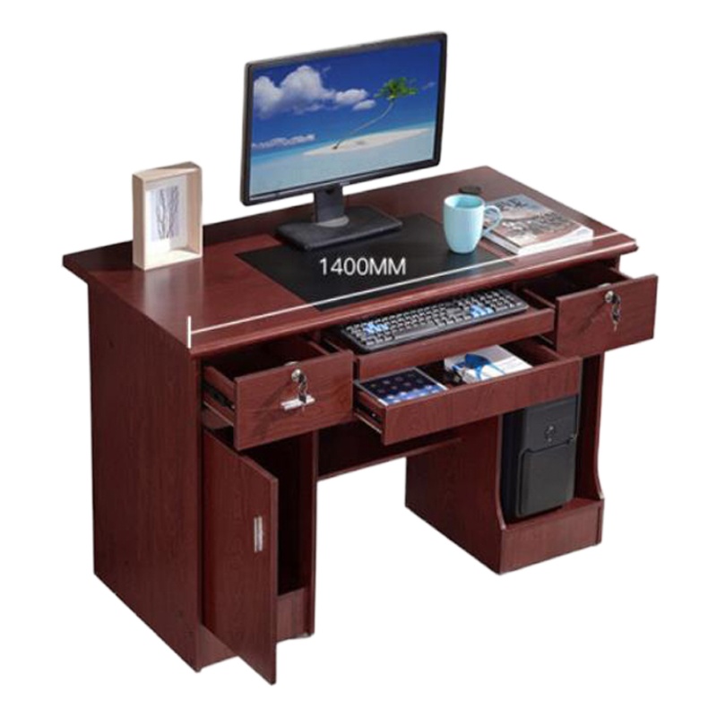 办公桌单人油漆电脑桌台式职员经理桌写字台+凳子