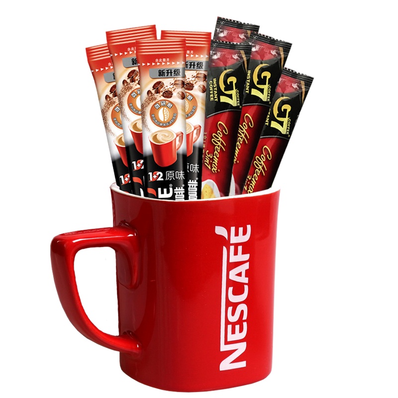 [买2送杯]雀巢1+2原味加G7原味咖啡组合15条尝鲜装
