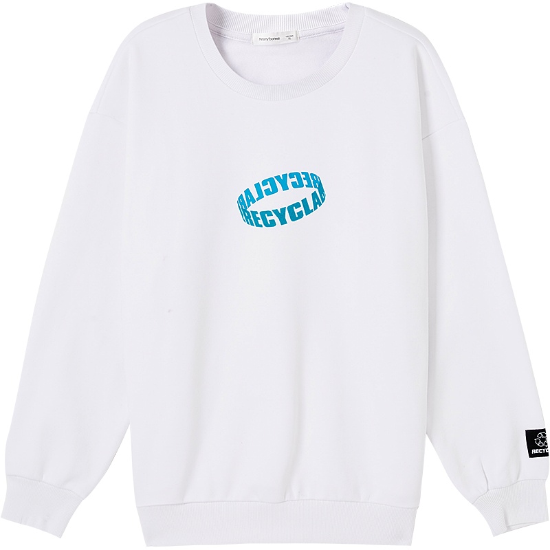 [1件5折价:95]美特斯邦威男简洁印花圆领潮流宽松卫衣男连帽男秋冬季卫衣上衣男