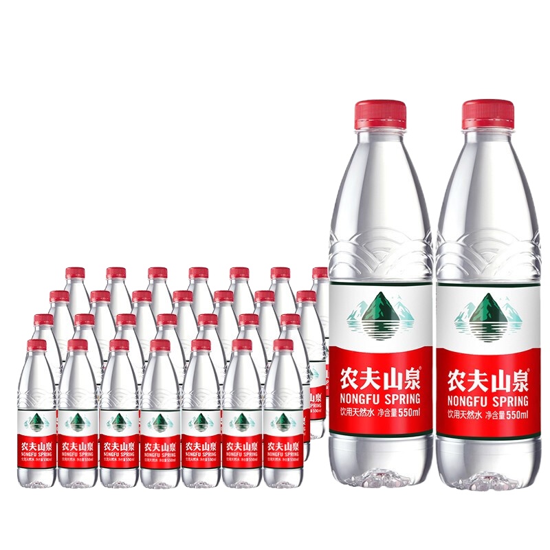 农夫山泉矿泉水550ml*24瓶整箱装 小瓶天然饮用水 （塑包）