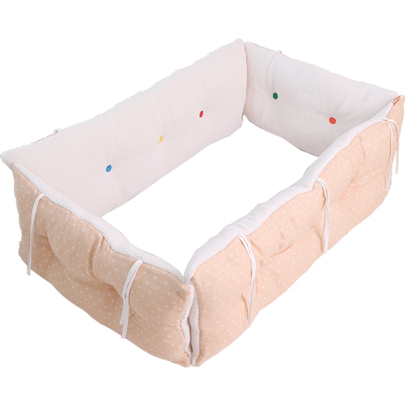 faroro日本婴儿床上用品床围套件儿童秋冬仿羊羔绒抱枕靠垫防撞床护栏S号