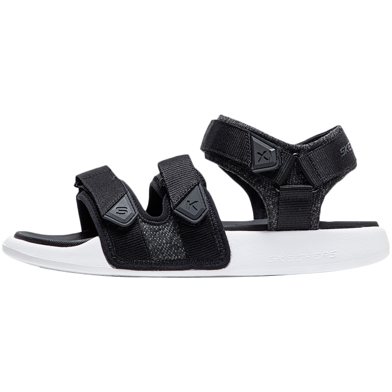 【自营】Skechers斯凯奇男鞋凉鞋夏季露趾魔术贴户外休闲沙滩运动鞋666081