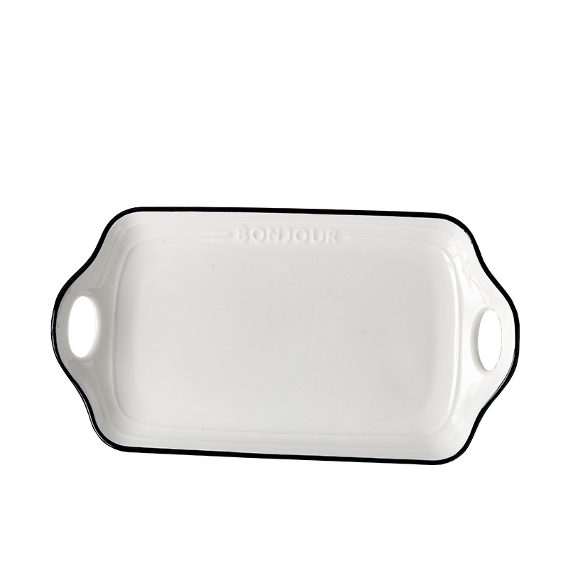 富昱景 欧式景德镇创意字母陶瓷餐具家用餐盘套装菜盘汤盘组合 12英寸长方盘