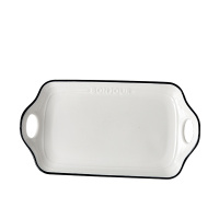 富昱景 欧式景德镇创意字母陶瓷餐具家用餐盘套装菜盘汤盘组合 12英寸长方盘