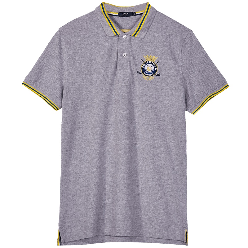 GOLF/高尔夫夏装新款男装短袖保罗衫纯棉T恤翻领净色POLO衫男上衣
