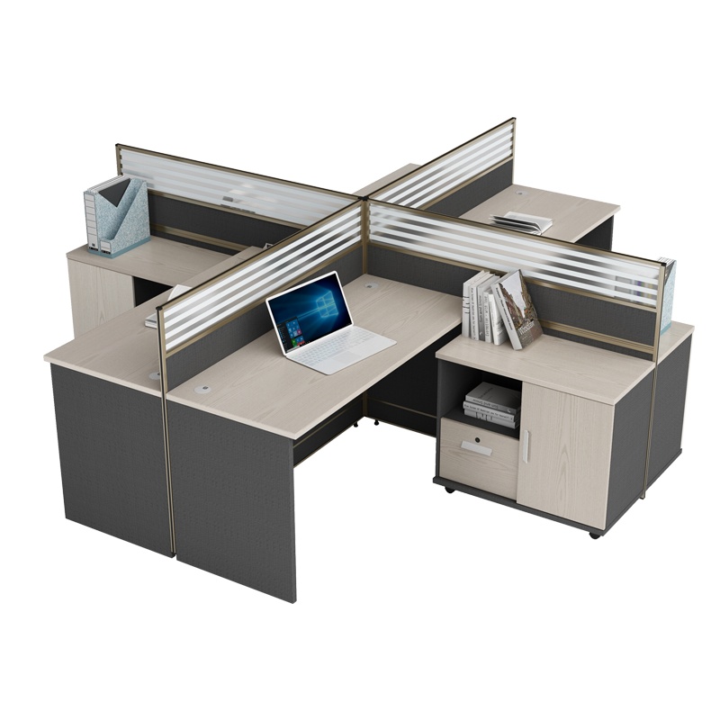 匡大 简约板式办公桌2.4米四人位现代屏风职员桌电脑桌KD-16L2029