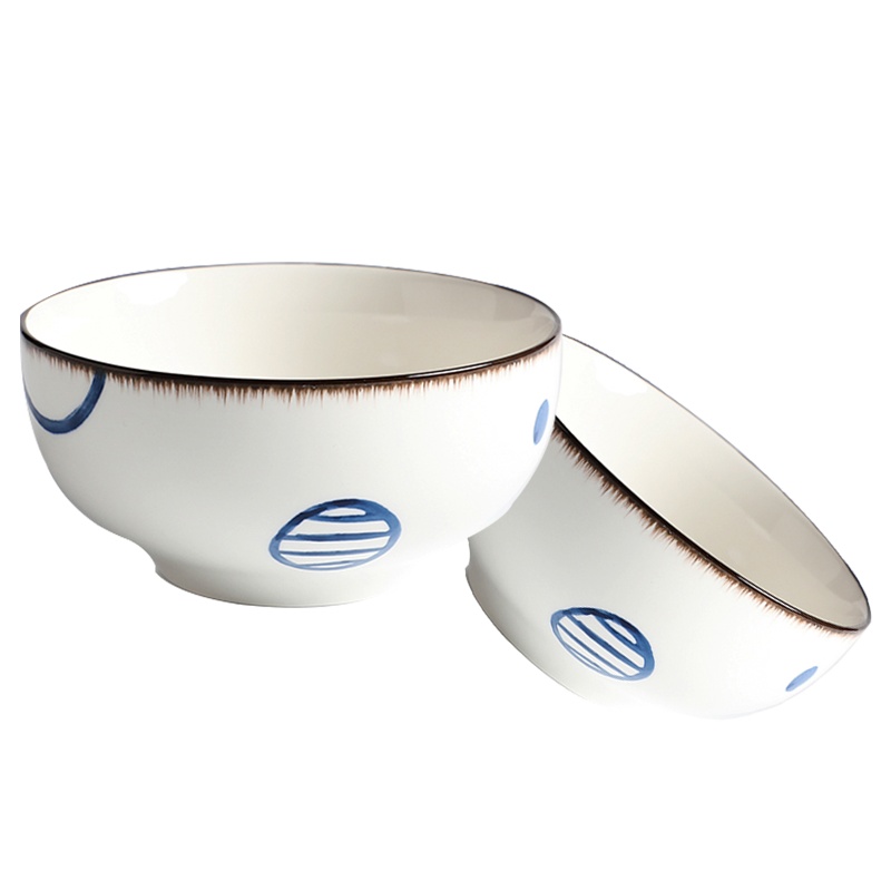 富昱景 日式和风餐具陶瓷家用创意饭碗吃面碗沙拉碗2个装