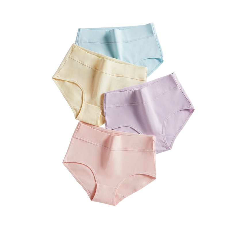 国民男装相思鸟四季新款纯色中腰棉质 四条装 女