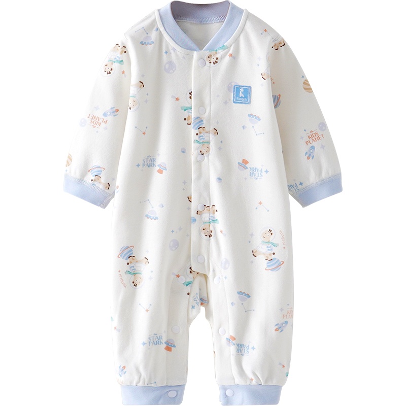 童泰(TONGTAI)2020新款四季0-3月新生婴儿立领蛤衣男女宝宝闭裆对开连体衣爬服儿童内衣